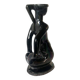 Old Vallauris soliflore vase in pearly black ceramic - female body