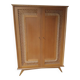 Vintage wardrobe in wood and rattan