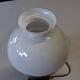 Very pretty lamp in tin with an opaline glass globe in very good condition.