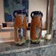 Pair of Art Deco Amphora Vases – Bohemia 1920s – Birds – 38 cm
