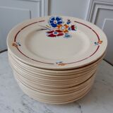 Lot of 10 plates Saint Amand model Valentin