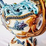 Vase Jardiniere Glass Planter from 1900 Antique Majolica Onnaing Barbonite Collection