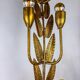 Pair of gilded floral wall lights by Ferro Arte, XL size, Spain, 1960s