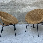 Pair of rattan armchairs from the 1950s.