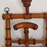 1920s bamboo wall mounted hat coat rack