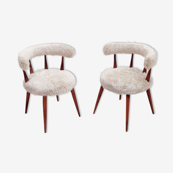 Paire de chaises cocktail scandinaves du milieu du siècle