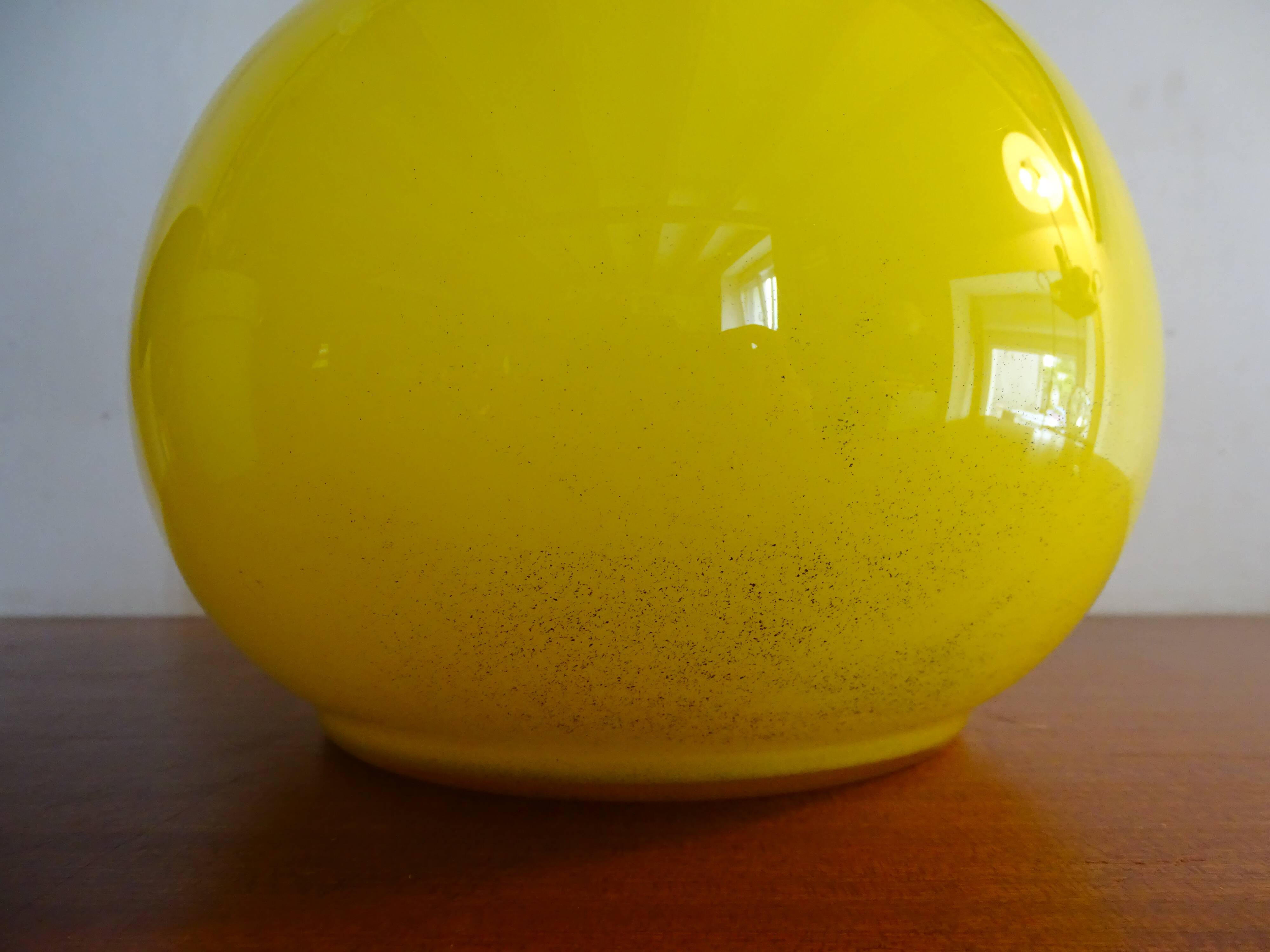 Vase ball glass murano lemon yellow
