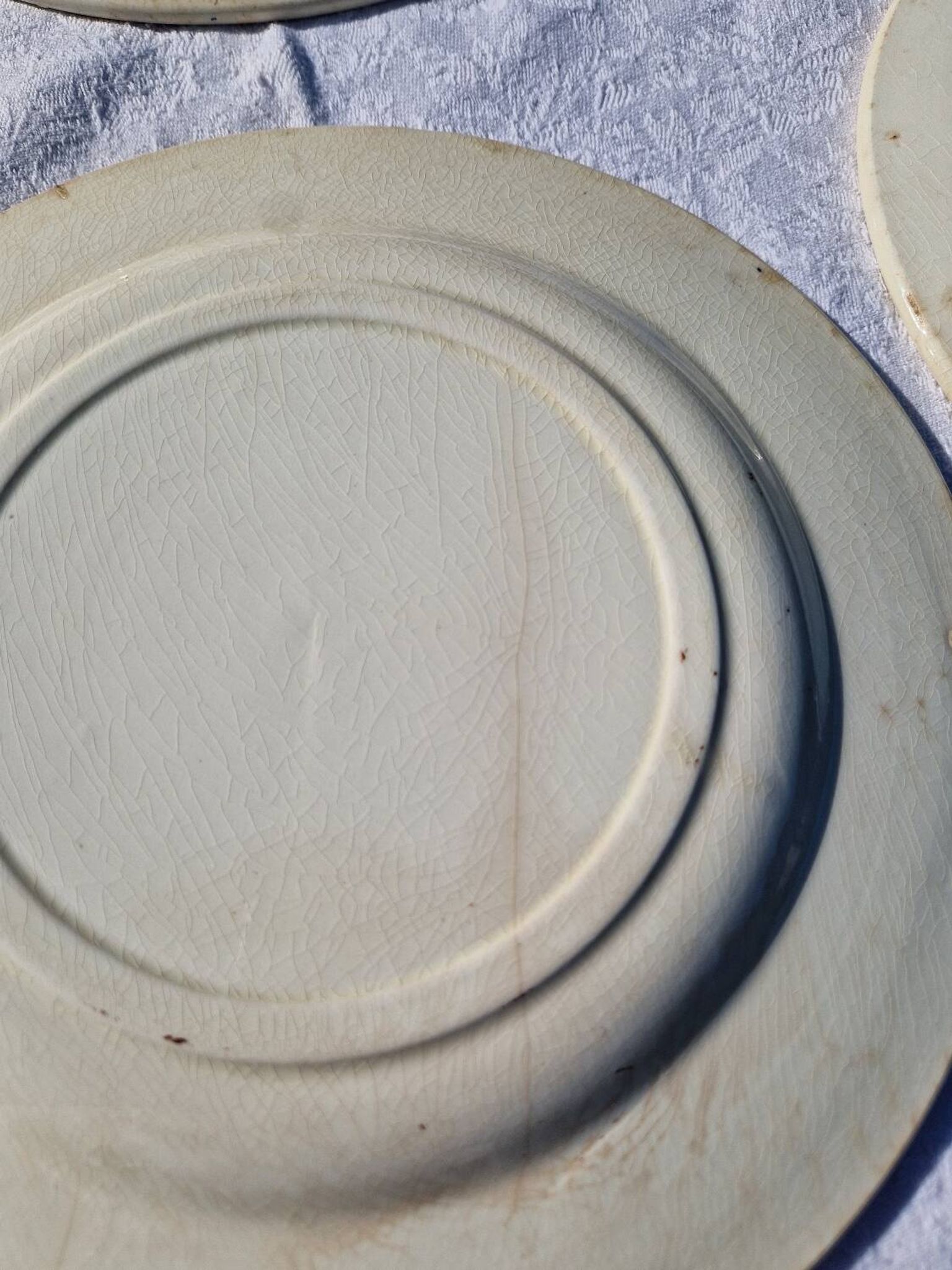 Clairefontaine earthenware plate and fruit bowl set, Saxe model