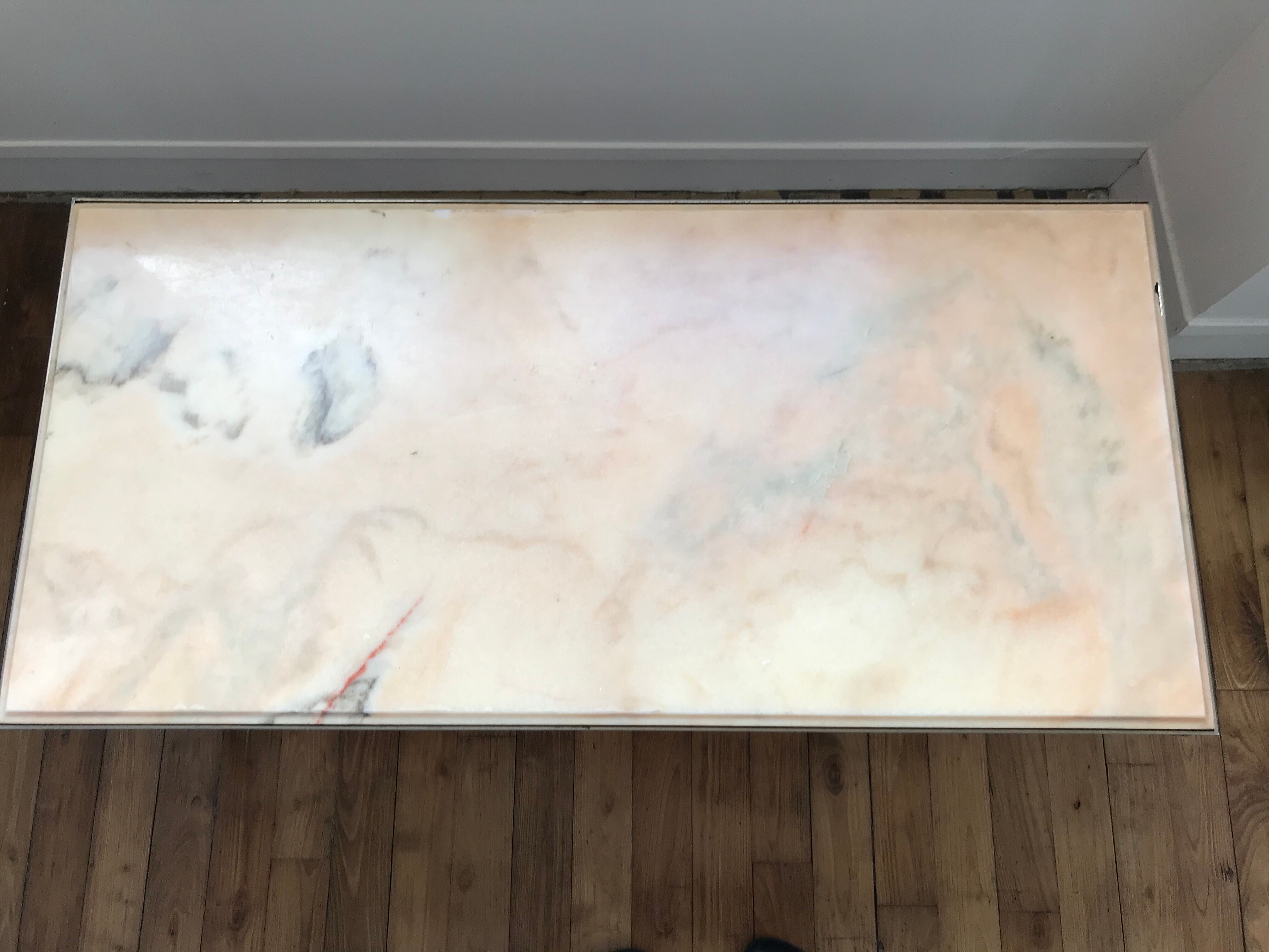 Brass and marble coffee table