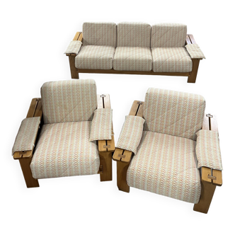 Set of armchairs from Maison Regain in solid elm