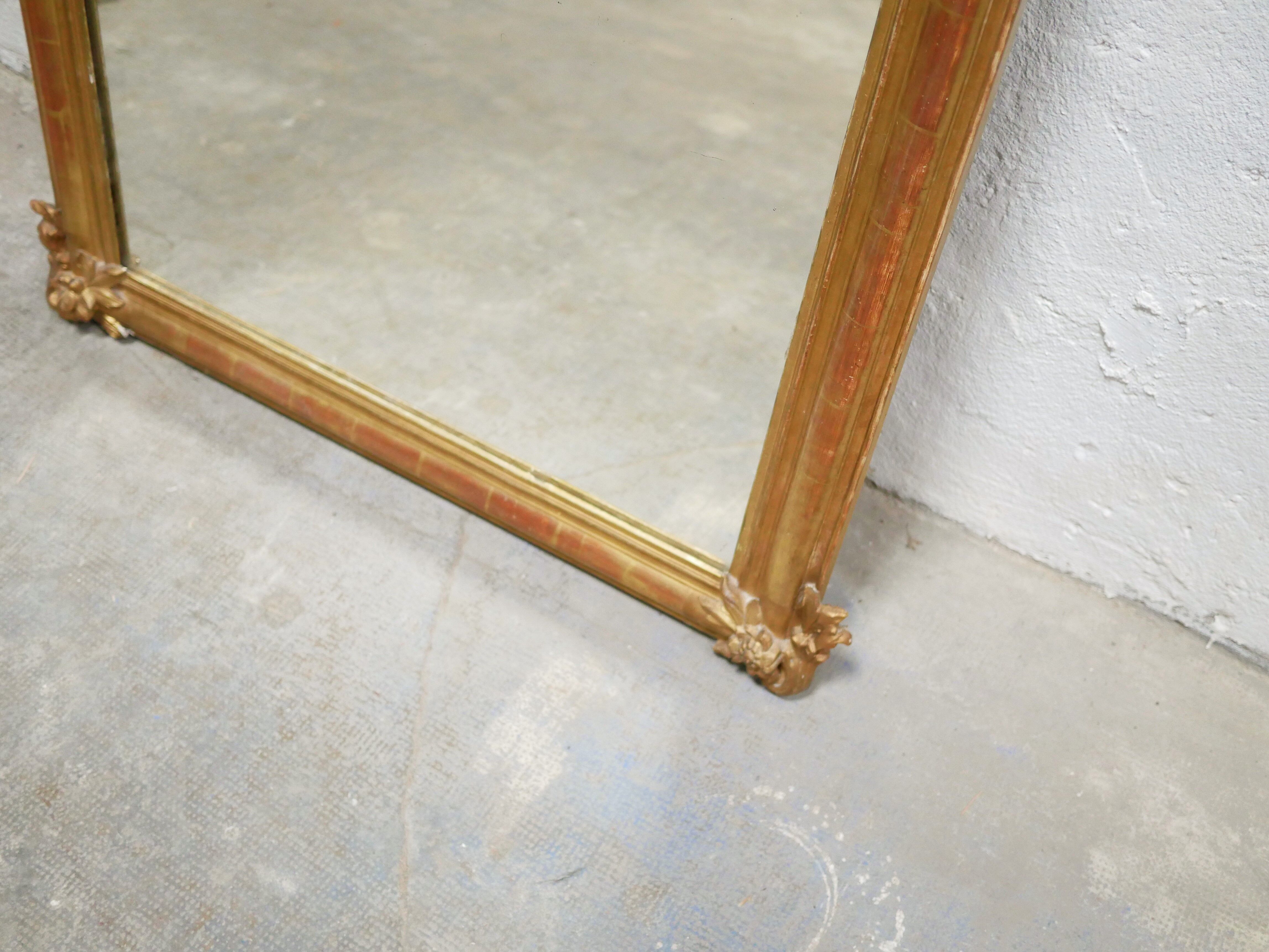 Old Louis Philippe mirror with pediment 135cm x 86cm