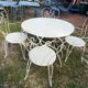 Salon de jardin en fer forgé vert