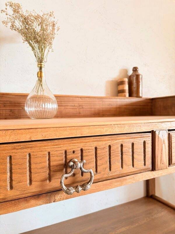 Renovated antique oak hairdresser – Console, desk, entrance furniture, accent furniture, serving table.