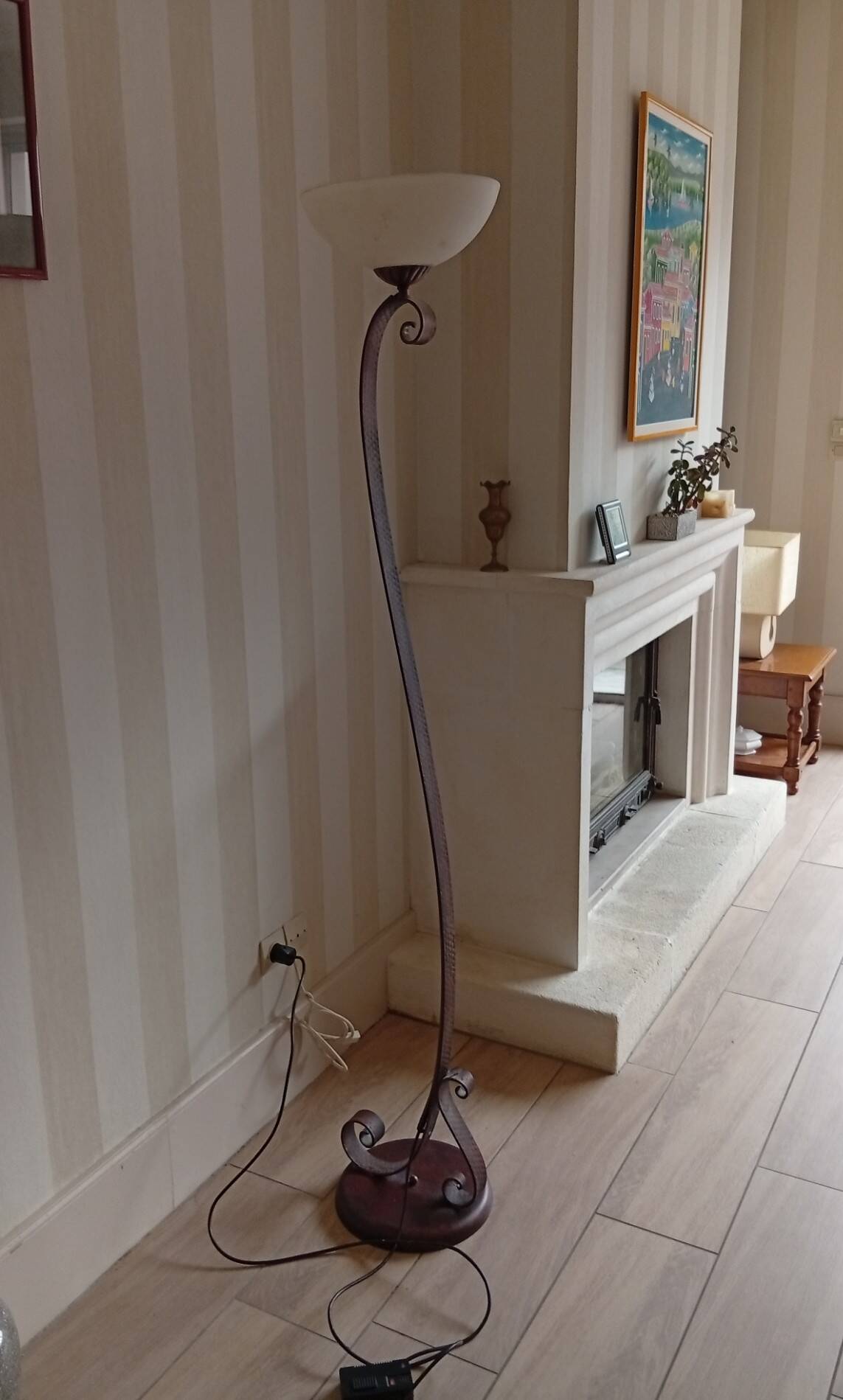 Indoor wrought iron floor lamp