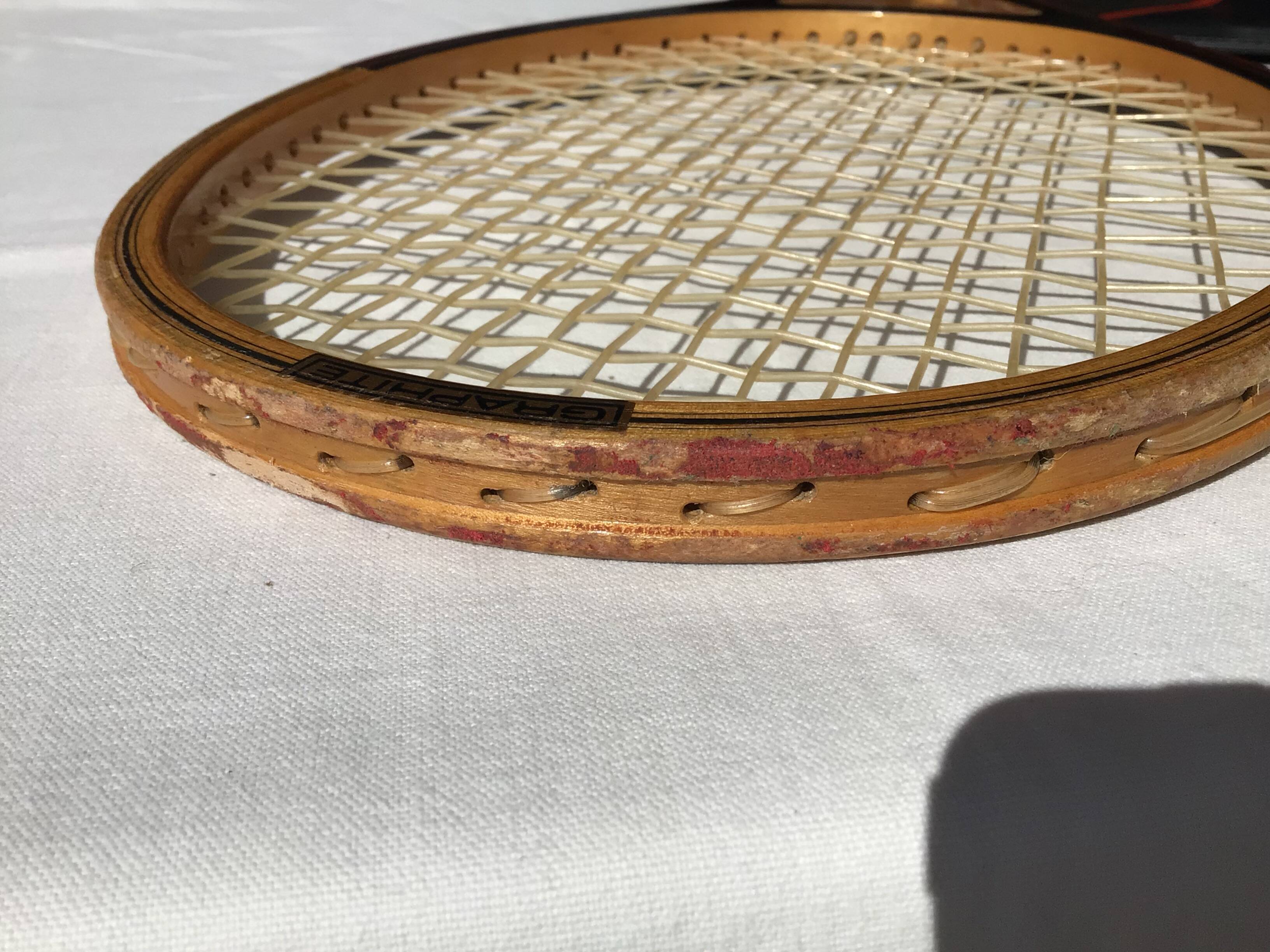 Head graphite vintage wooden racket