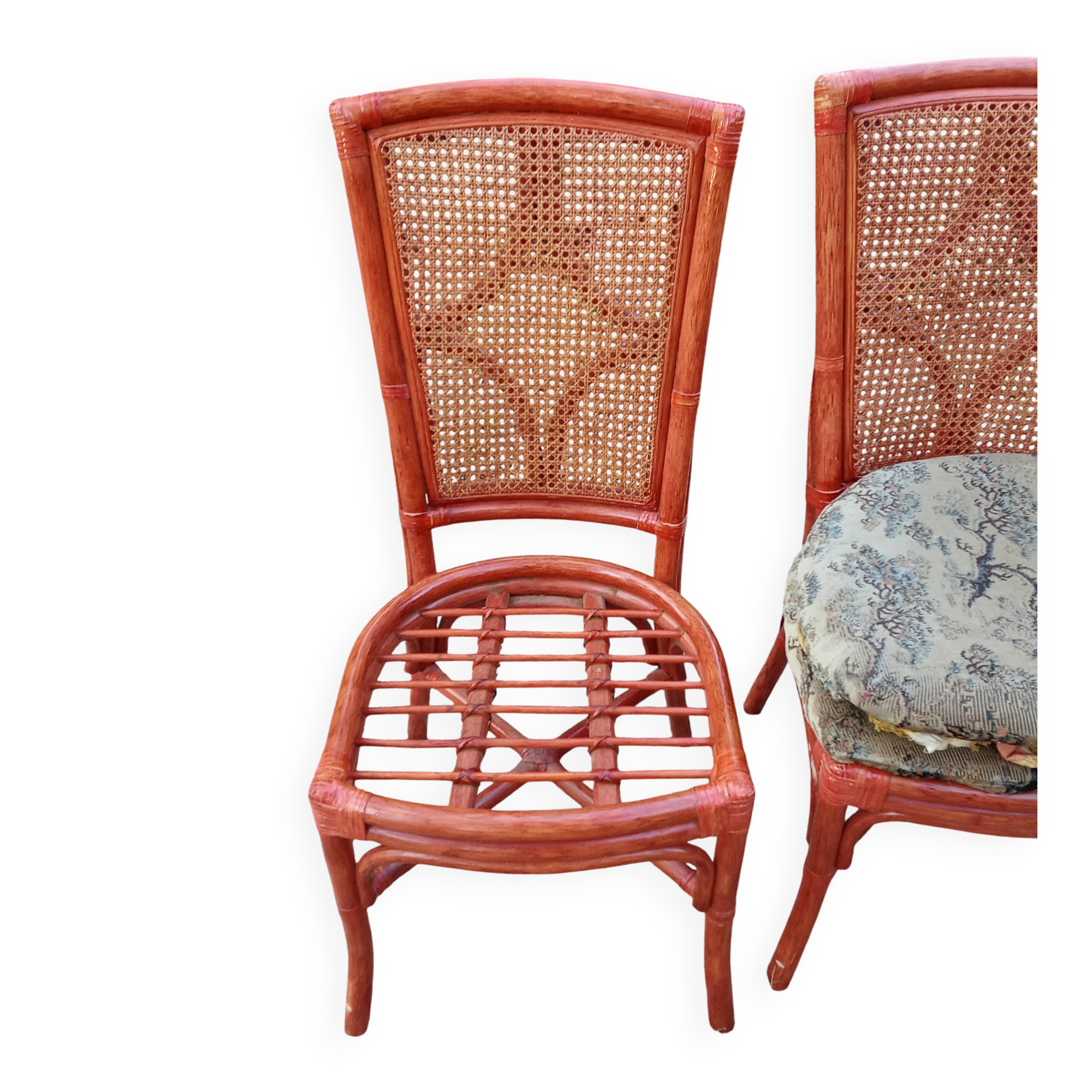 Lot de 4 chaises bambou