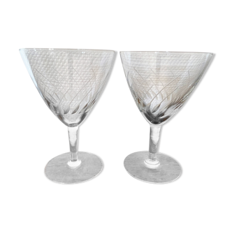 Set de 2 verres à eau en verre gravé 14 cl