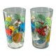 Lot 2 de verres motifs fleurs années 60