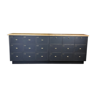 Old commercial furniture with 18 drawers