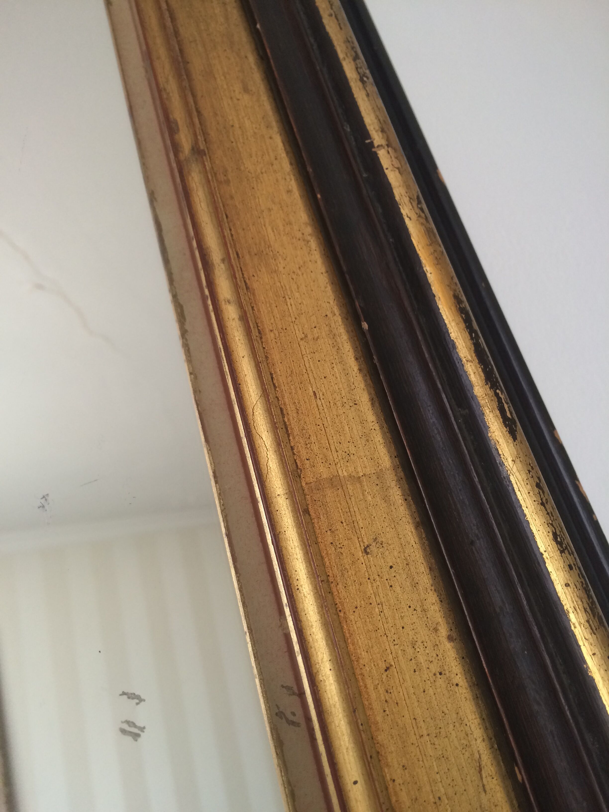 Old mirror black and gold 81x66cm