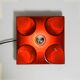 Three beautiful original 1970s Space Age red ceramic wall lamps
