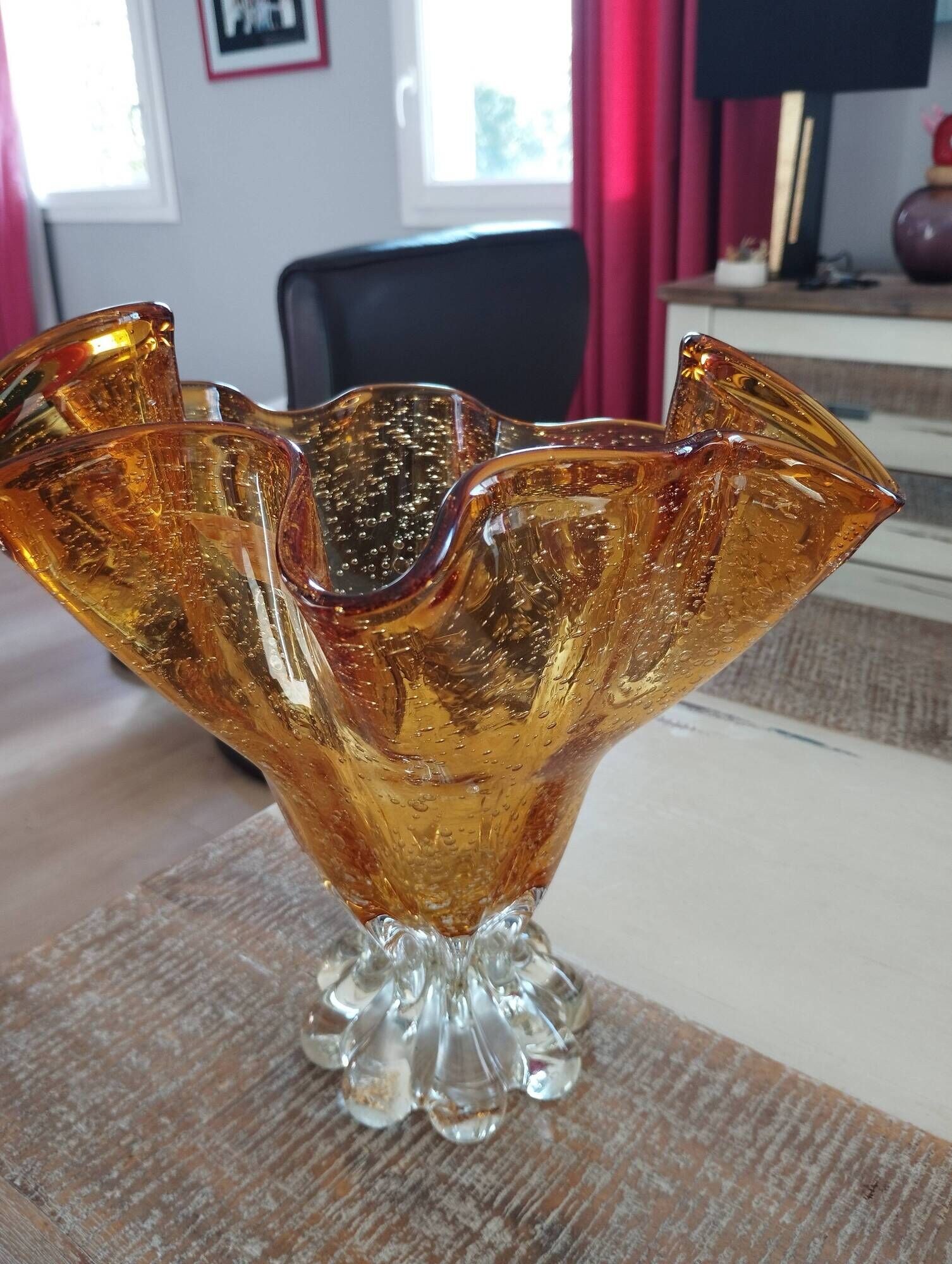 Artisan crystal vase