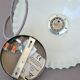 Vintage suspension in opaline scalloped mint color with water