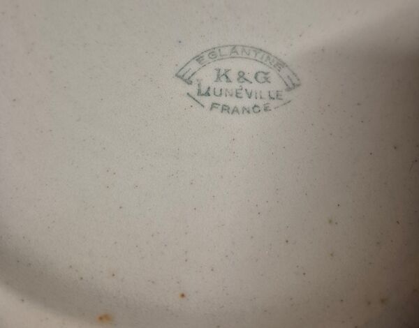 K&G lunéville églantine broc et cuvette faïence ensemble toilette