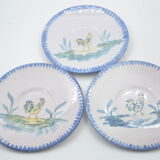 Old service 3 Plates of Charolles rooster