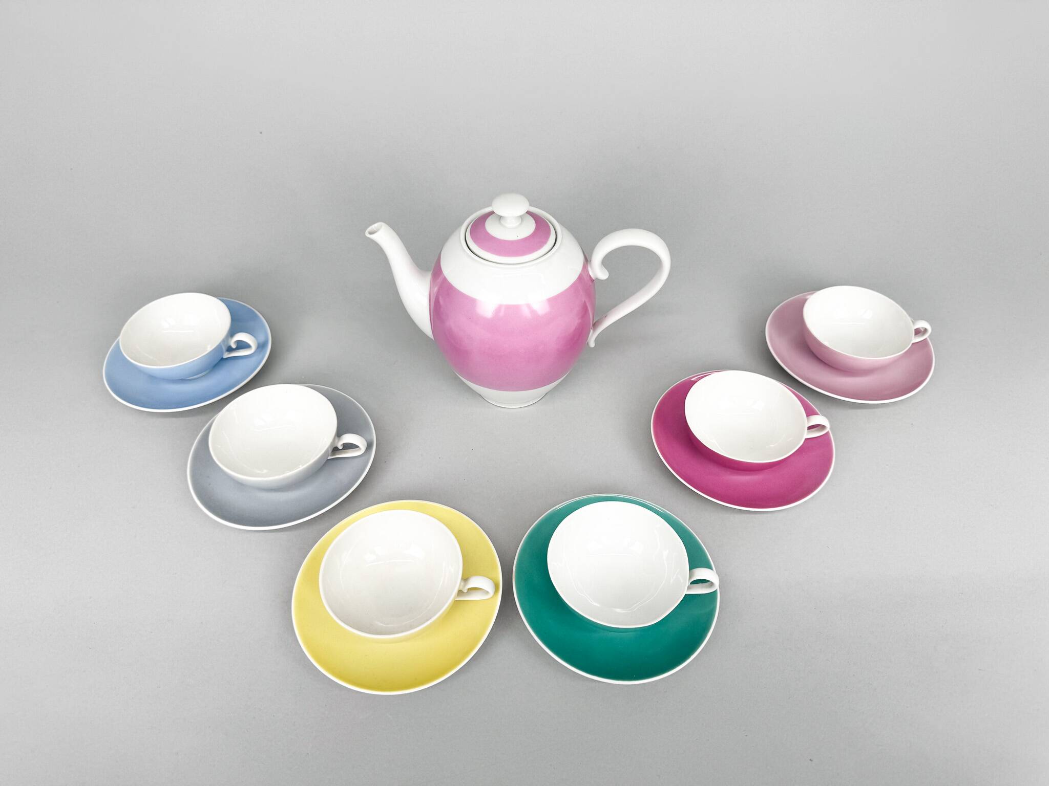 Service à café ou à thé en porcelaine moser, rare, tchécoslovaquie, années 1950, marqué