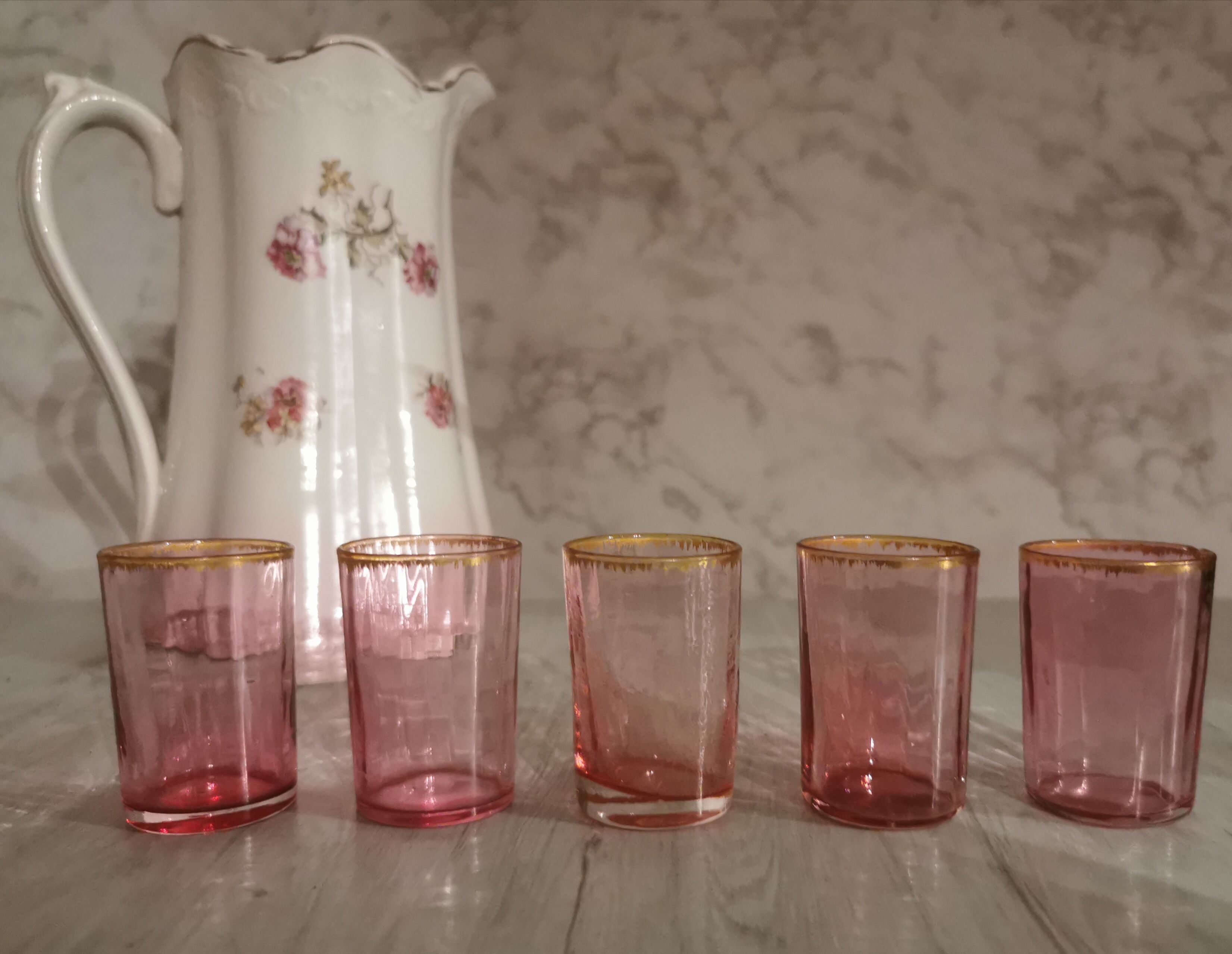 Vintage liqueur glasses blown glass