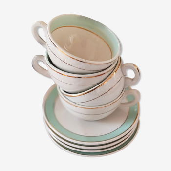 Set of 4 coffee cups with their sub-cups - KG Lunéville
