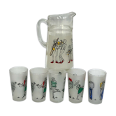 Service orangeade pitcher 5 glasses drawings cabu jean cabut annees 70 vmc