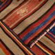 Tapis vintage Kilim rayé rouge et orange
