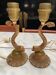 Pair of golden brass fish lamps