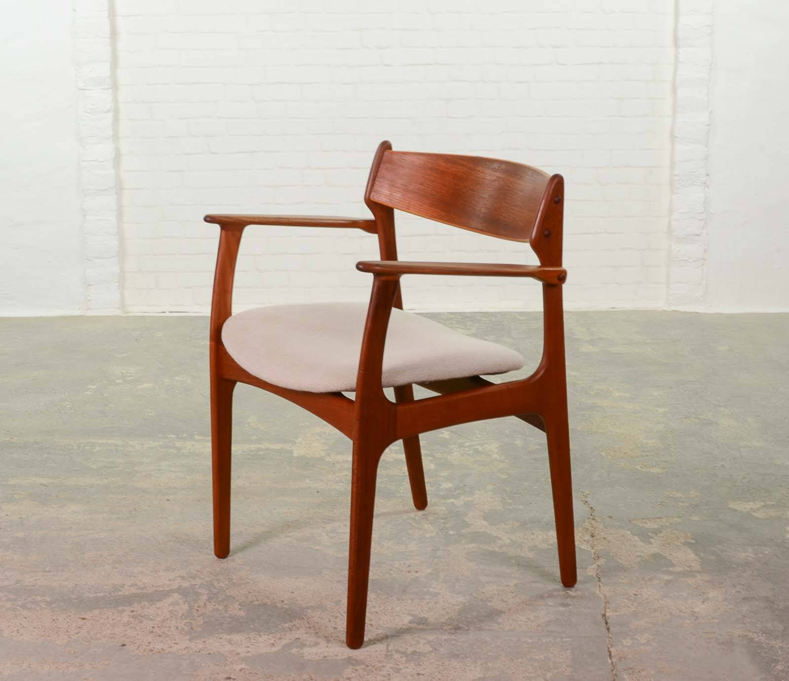 Danish Teak Desk- Armchair by Erik Buch for Oddense Maskinsedkeri, 1960s