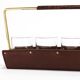 Carl Auböck II drinking glass holder, leather and brass, Austria 1950s