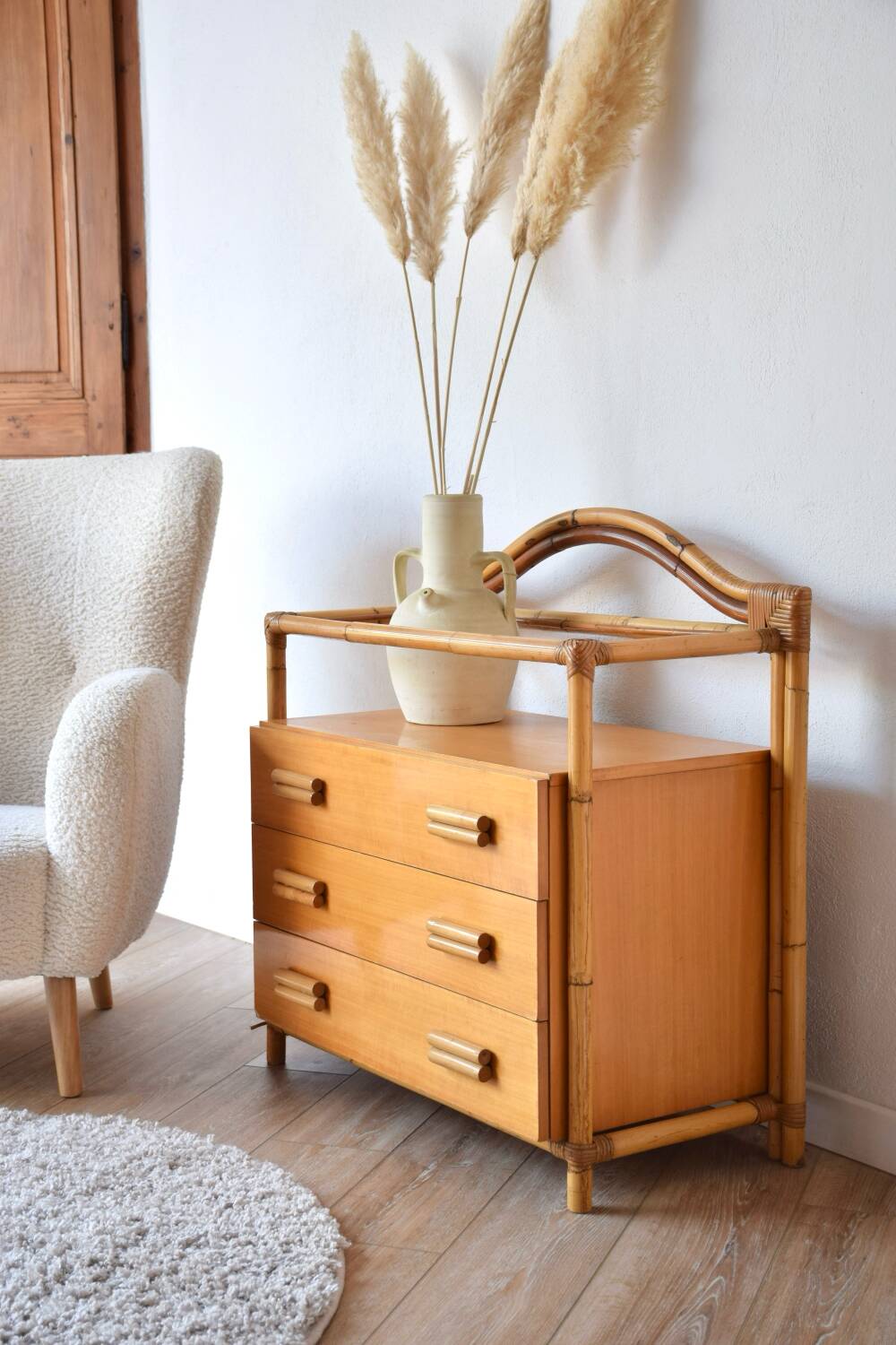 Bamboo chest of drawers