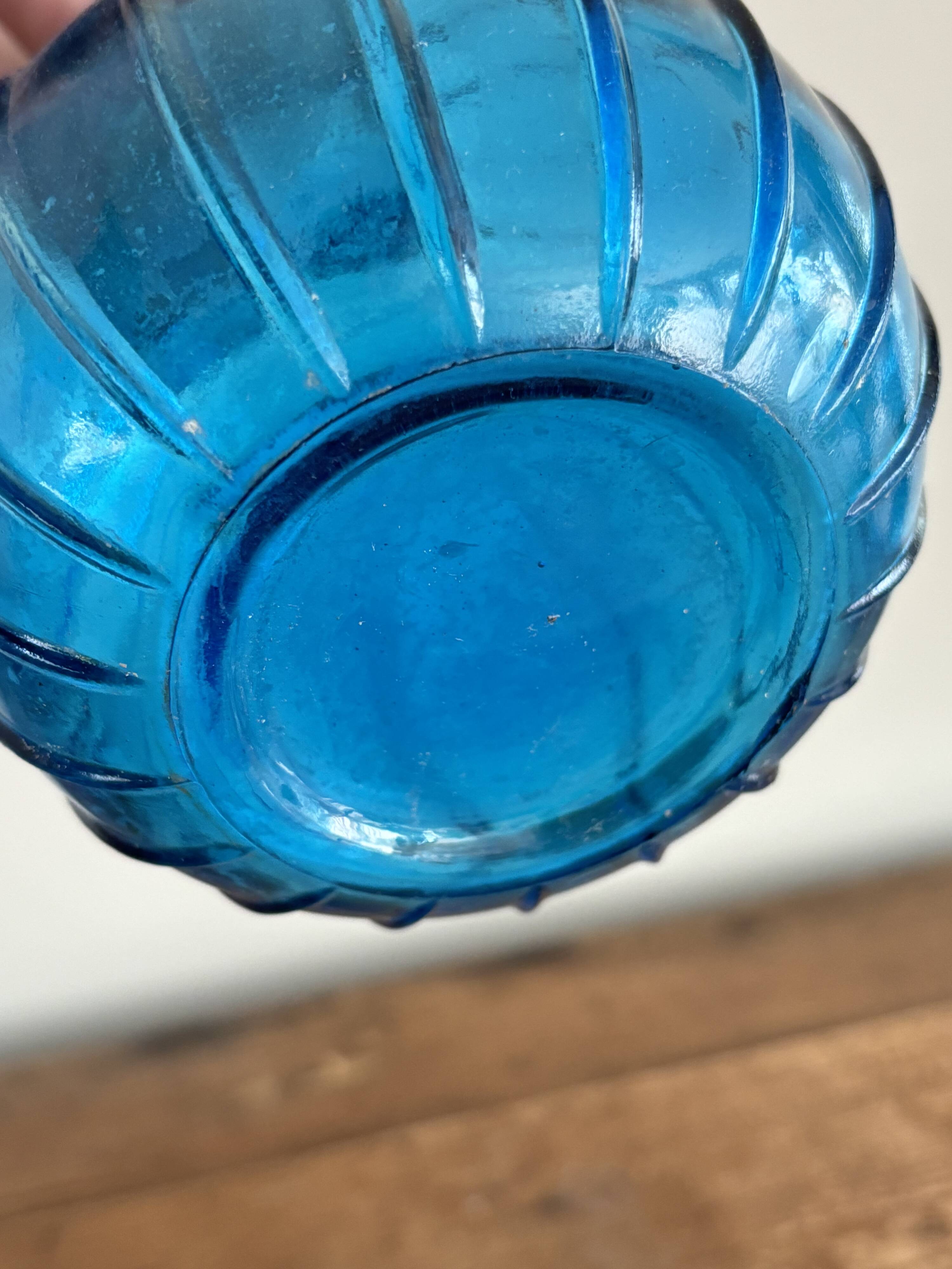 Vintage Empoli Glass Decanter with Stopper, Italy, 1960s