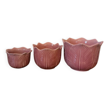 Set of three ceramic planters