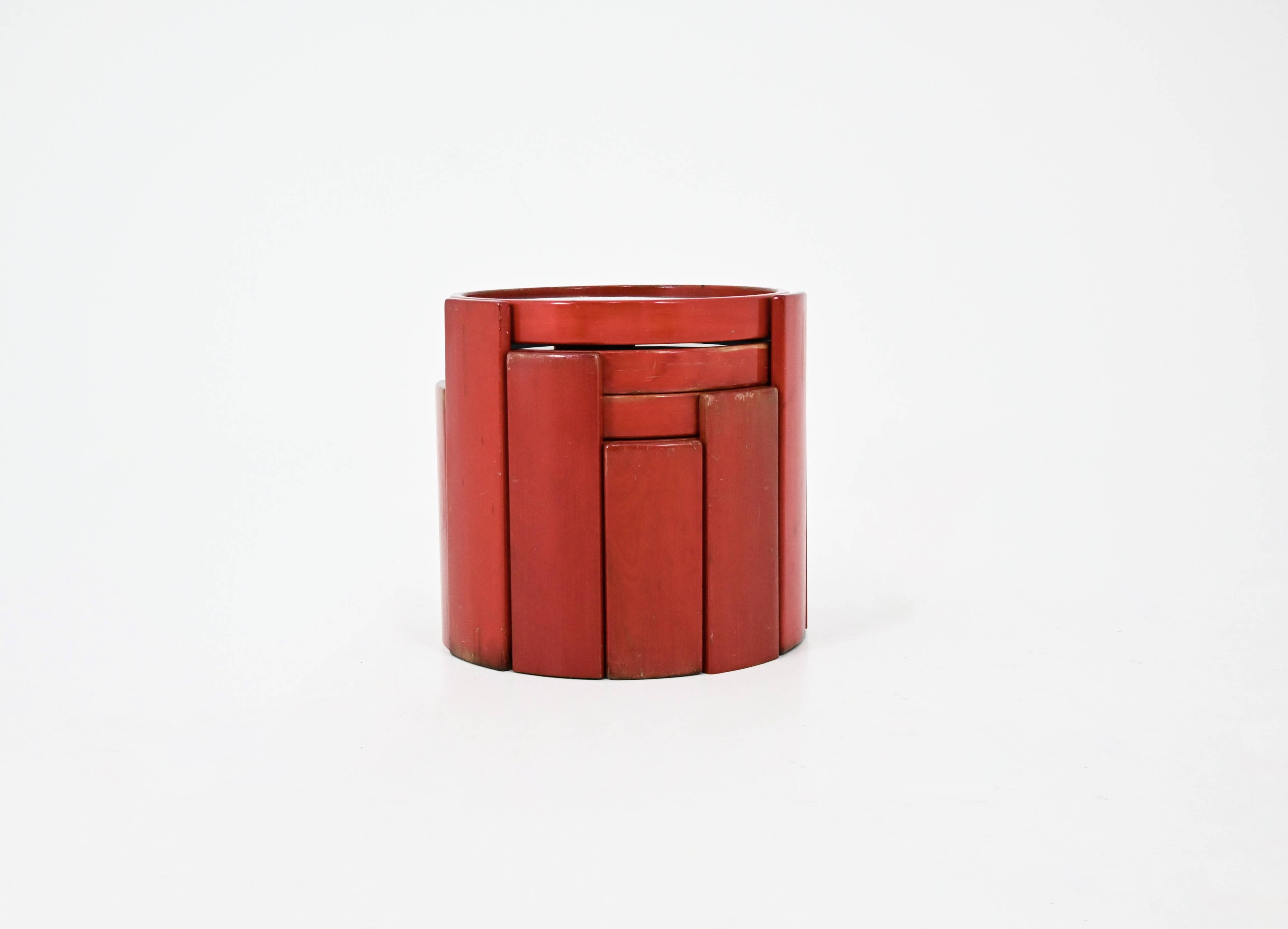 Nest tables model 780 by Gianfranco Frattini for Cassina, 1960s.