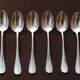 6 silver metal spoons Baguette Medallion