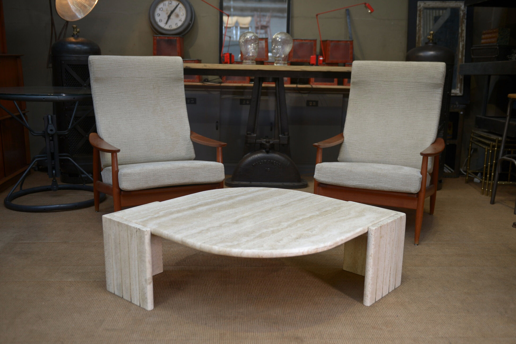 Eye coffee table in travertine 1970