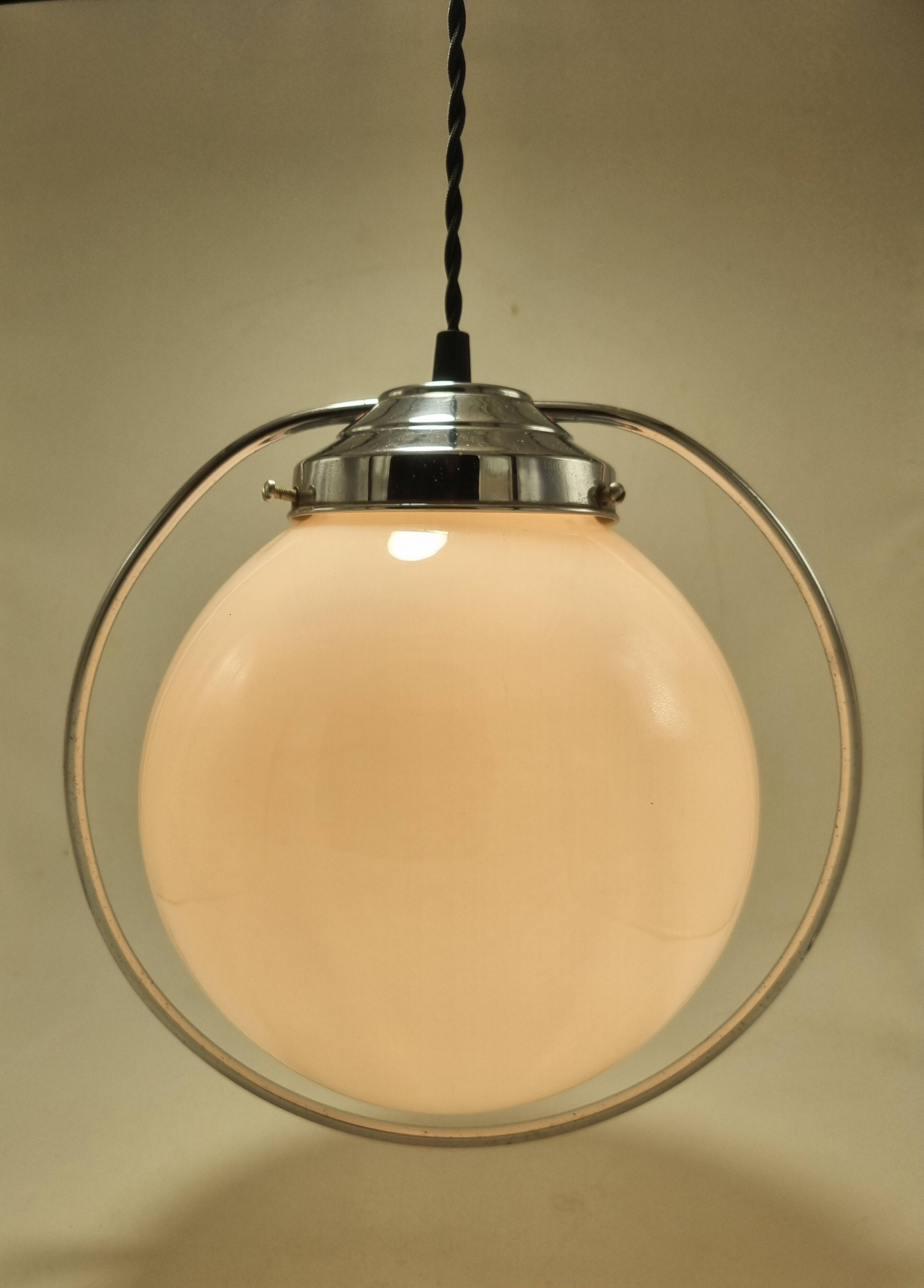 Opaline globe pendant