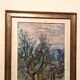 Oil painting on canvas, landscape, trees, Christine Oswalt, fishermen