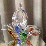 Empty basket multicolored bohemian glass pocket