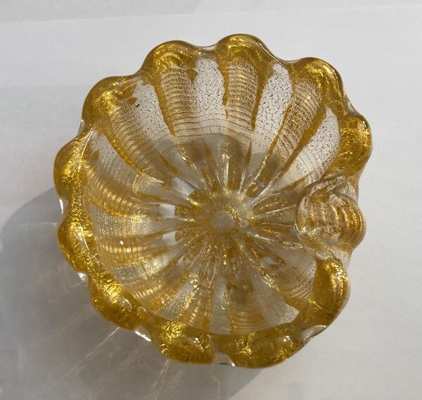 Cendrier vintage en verre de Murano, 1950