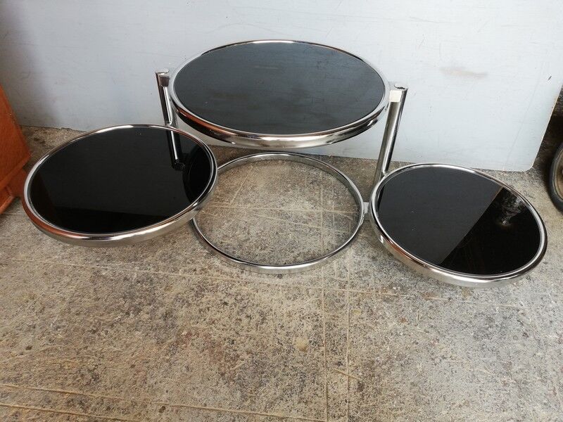 1970 design coffee table with 3 trays