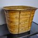 XL basket in rattan and brass, Italy, 1970, 44cm diam