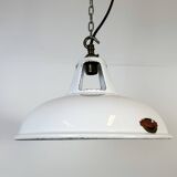 Industrial White Enamel Factory Pendant Lamp from Thorlux, 1960s